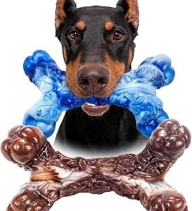 2 Pack Dog Chew Toys for Aggressive Chewers, Indestructible Durable Nylon Dog Bones Teeth Cleaning Chew Toys to Keep Medium & Large Dogs Busy