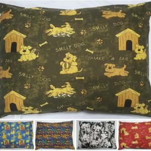 Pack of 2 Dog Bed Pillow Covers - Washable Covers with Removable Zip - Medium, Large & X-Large - Pet Cushion Covers Only - Random Colors (Large 37" x 27" inches)