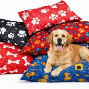 PET DOG BED CUSHION LARGES/XL SIZES WITH REPLACEABLE ZIPPED COVER AVAILABLE IN RANDOM COLOURS (Large (95 x 65 cm))