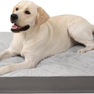 KSIIA Large Orthopedic Dog Beds with Reversible Design, Grey, 104x68cm