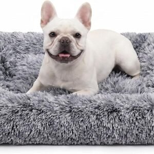 Medium Dog Bed Washable, Dog Crate Mattress, Grey, 75x50x7cm