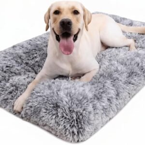 Large Dog Bed Washable, Dog Crate Mattress, Grey, 90x60x8cm