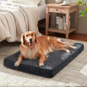 JOEJOY Extra Large Orthopedic Dog Bed, XL Dog Crate Bed Washable and Dog Mat Mattress with Memory Foam&Removable Cover, 104x69x9.5CM
