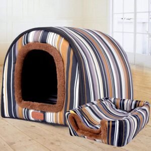 HANHAN Extra Large Pet House Dog Bed with Roof XL,Labrador Calming Cave Medium Washable Orthopedic Cushion Wicker Heated Pad Anti Anxiety Chew Jumbo Small Tent Tough
