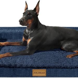 Orthopedic Large Dog Bed Washable Pet Sofa Bed 106X71cm Navy Blue