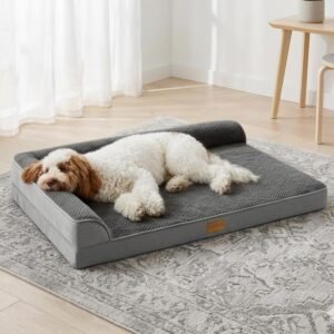Orthopedic Large Dog Bed Washable Pet Sofa Bed 91x61cm Grey