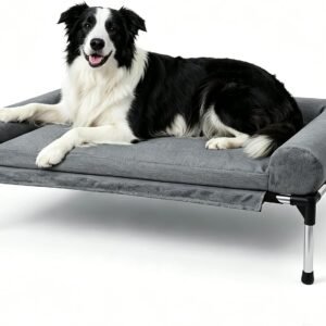 Raised Elevated Dog Bed Fluffy Removable Bolster for Large Dogs 110x78cm