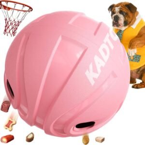 KADTC XL, Rolling Dog Treat Dispenser Toys Wobble Giggle Ball Slow Feeder | Basketball Design | Adjustable Flow | 2-Cup Capacity | Tough Shell |...