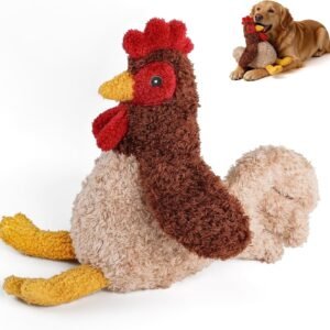 ALL FOR PAWS Roger Rooster Squeaky Dog Toy, Plush Fetch & Chew Toy for Small Medium Large Dogs, Interactive Puppy Toy with Squeaker and Crinkle, Stuffed...