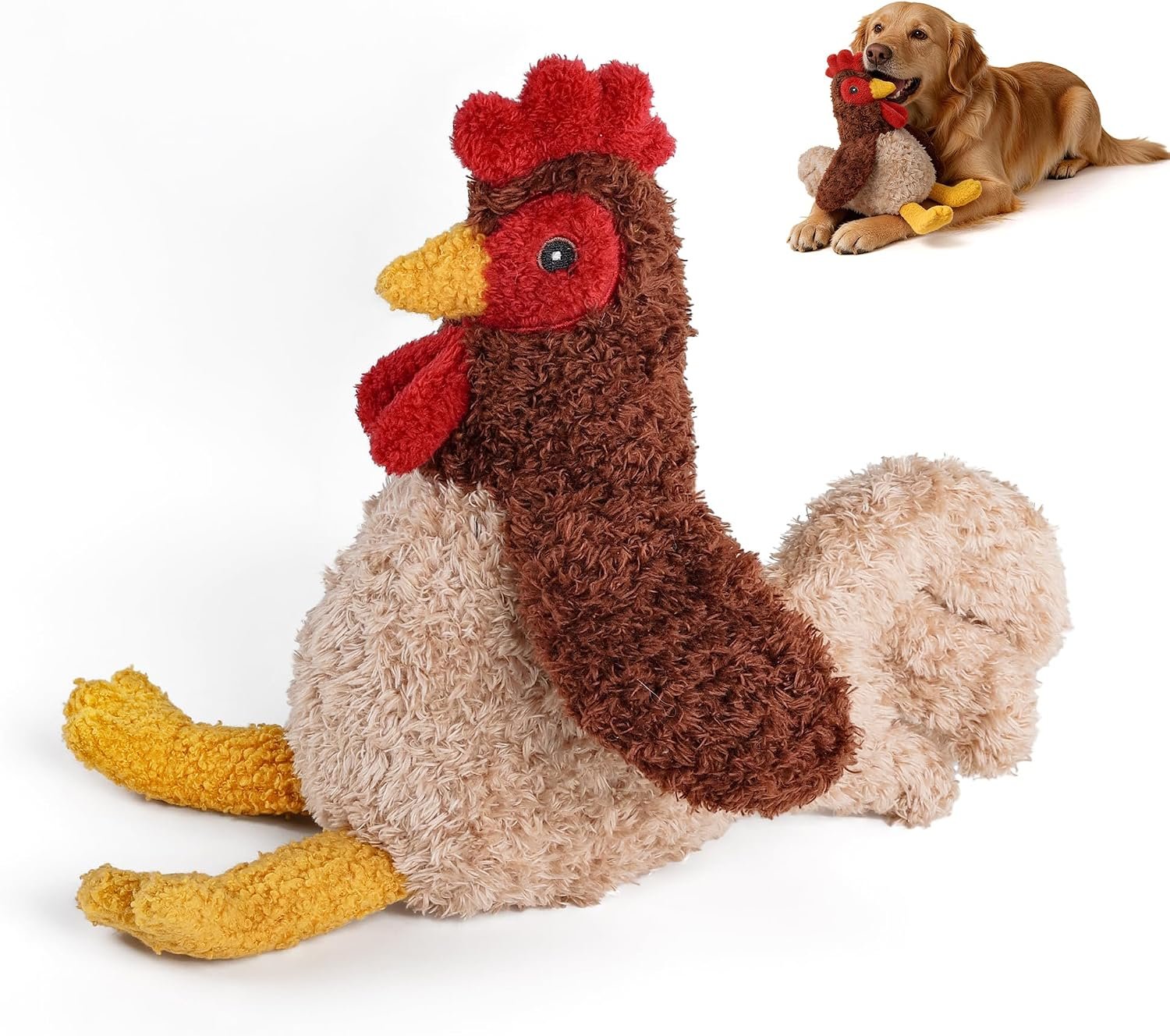 ALL FOR PAWS Roger Rooster Squeaky Dog Toy, Plush Fetch & Chew Toy for Small Medium Large Dogs, Interactive Puppy Toy with Squeaker and Crinkle, Stuffed...