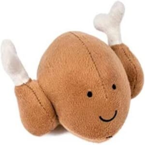 Petface Foodie Faces Roast Chicken Plush Dog Toy (Pack of 1) | Plush Toy with Built-In Squeaker, Cute Design, Durable for Light Chewers