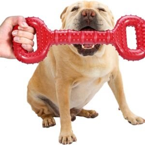 Feeko Large Breed Dog Toys - Indestructible Interactive Bone Toy, 15 Inch, Natural Rubber, Tooth Cleaning, Tug-of-war for Medium & Large Dogs