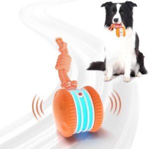 Hedsuin Interactive Dog Ball,Random Path Electric Moving Dogs Toy with Rope | Motion-Activated Automatic Rolling Interactive Dog Toy, USB-C Charging, 2...