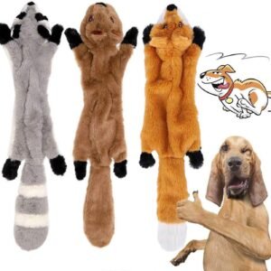 YAMI 3 Pack Dog Squeaky Chew Toys No Stuffing Dog Toys Plush Dog Toys for Small Medium Dog
