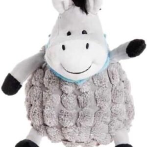 Petface Farmyard Buddies Dumpy Donkey Plush Dog Toy, Grey | Soft & Cuddly, Built-In Squeaker, Designed for Interactive Play