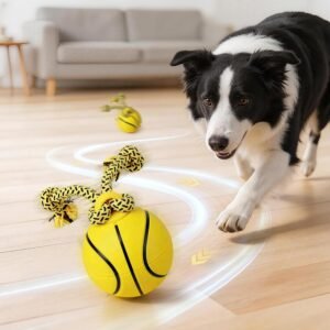 pet prime Interactive Dog Ball Toys, Auto Moving Dog Ball with Rope USB Rechargeable, Activated Smart Dog Toys for Boredom, Waterproof Electric Dog Toys for...