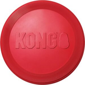 KONG Flyer Flying Disc, For Small Dogs | Forgiving Natural Rubber Flying Disc, Dynamic Rebound, Safer than Hard Plastic, for Fetch and Healthy Exercise
