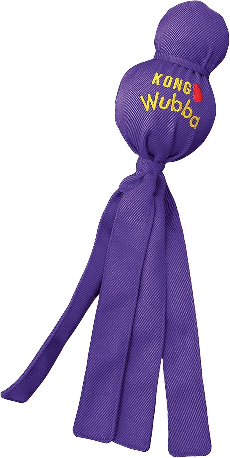 KONG Wubba Tug & Toss Toy, For Large Dogs | Interactive Tug and Toss Toy with Reinforced Nylon, Floppy Tails and Squeaker, for Fetch and Tug of War