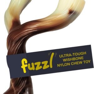Fuzzl Ultra Tough Nylon Dog Chew Toy - Beef Flavour Wishbone Tough Dog Toys for Extreme & Aggressive Chewers