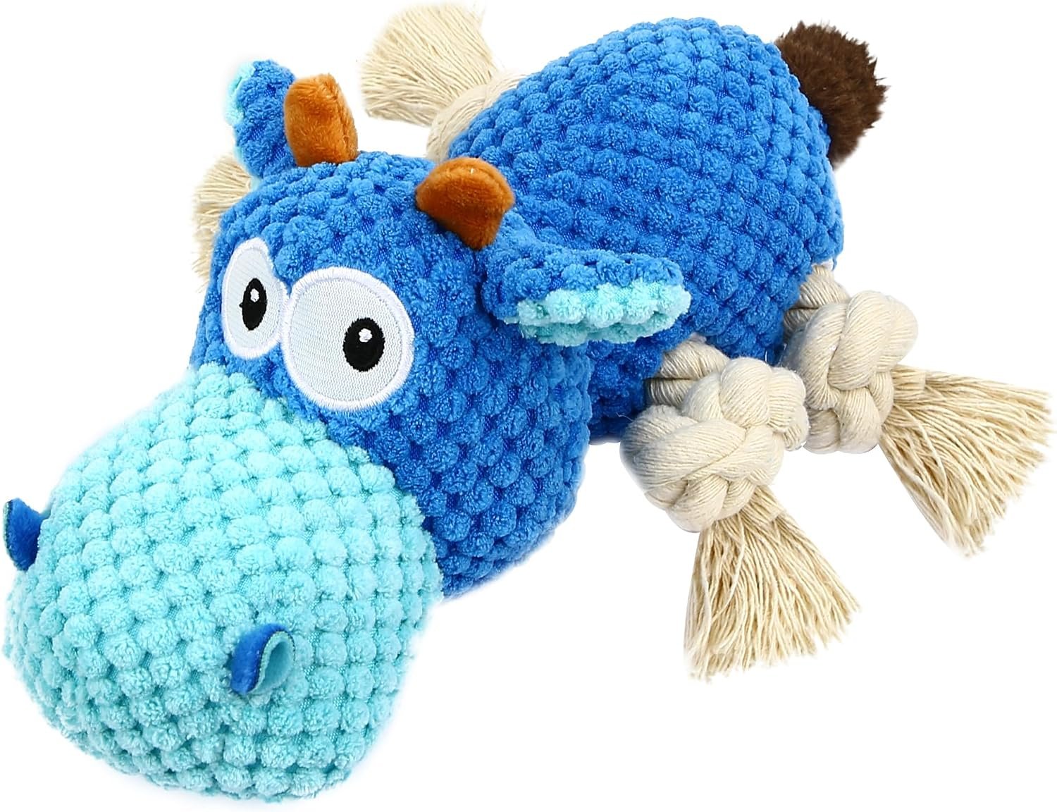 VORZOKISPL Squeaky Dog Toy for Large Dogs, Dog Toy Small Dogs with Crinkle Paper, Interactive Plush Toy for Dogs, Chewing Dog Plush Toy, Blue