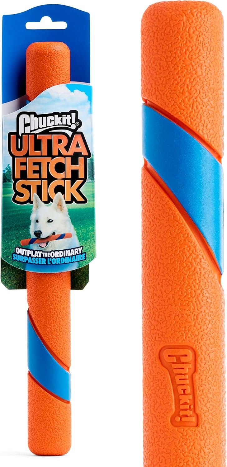 Chuckit! Ultra Fetch Stick Durable Rubber Dog Toy, 30.5 cm (1-Pack) | High Visibility, Lightweight & Floatable, Safe Stick Design, For All Breeds,...