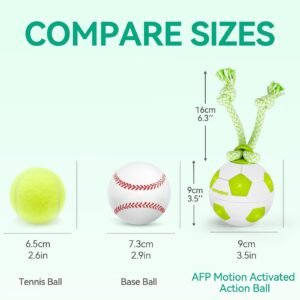ALL FOR PAWS Interactive Dog Ball, Automatic Self Rolling Dog Ball with Spinning Motion & Rope USB Rechargeable Interactive Toy for Small Medium Large...