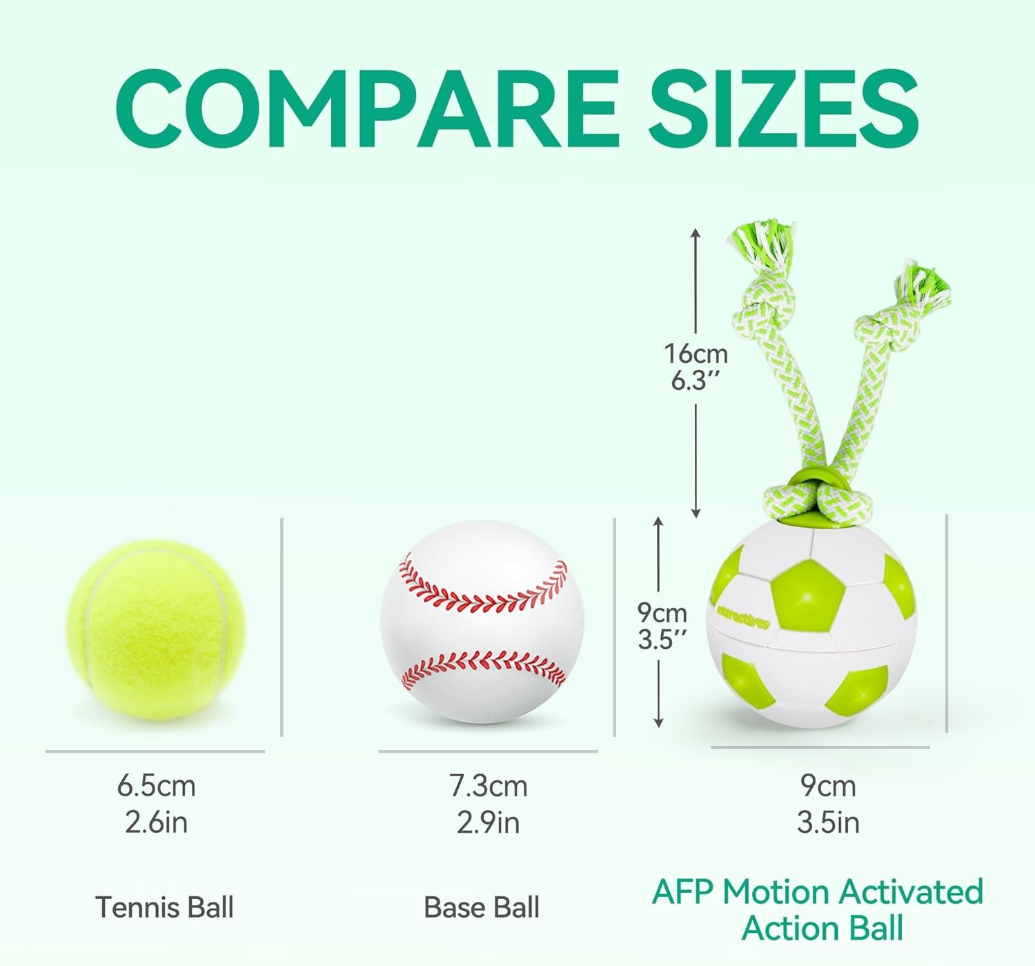 ALL FOR PAWS Interactive Dog Ball, Automatic Self Rolling Dog Ball with Spinning Motion & Rope USB Rechargeable Interactive Toy for Small Medium Large...