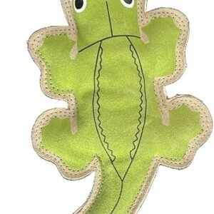 Fuzzl Eco Leather Crocodile Dog Toy – Durable Natural Leather Chew Toy for Dogs | Eco-Friendly, Non-Toxic & Safe | Perfect for Play, Fetch &...