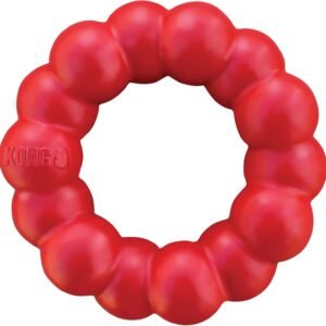KONG Ring Chew Toy, For Medium/Large Dogs | Durable Natural Rubber Ring with Nubs to Clean Teeth and Gums, Supports Dental Health and Enriched Play