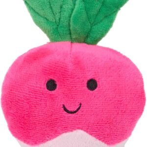 Petface Reuben Radish Plush Dog Toy with Crinkle Leaves (Pack of 1) | Built-In Squeaker, Durable Plush Toy, for Fetch, Play & Snuggling, Safe Materials