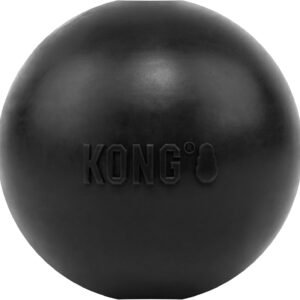 KONG Extreme Ball with Hole, For Medium/Large Dogs, Black | Most Durable Natural Black Rubber Fetch Ball, Puncture Resistant, for Power Chewers, Training...