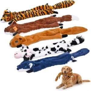 Agvdg Dog Squeaky Toys No Stuffing | With BiBi Sound & Soft Plush for Small/Medium Dogs Chewing & Interactive Play