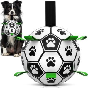 HETOO Dog Balls Dog Football Toys with Webbing Dog Toy Ball (6 Inch Medium) | Durable high bounce floating dog balls, dog water toys, interactive dog ball...