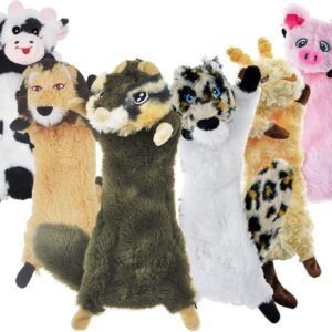 SHARLOVY Dog Squeaky Toys No Stuffing 6 Pack Dog Toys Crinkle Dog Toys for Small Dogs Durable Dog Chew Toys Plush Cute Animals Natural Puppy Toys for...