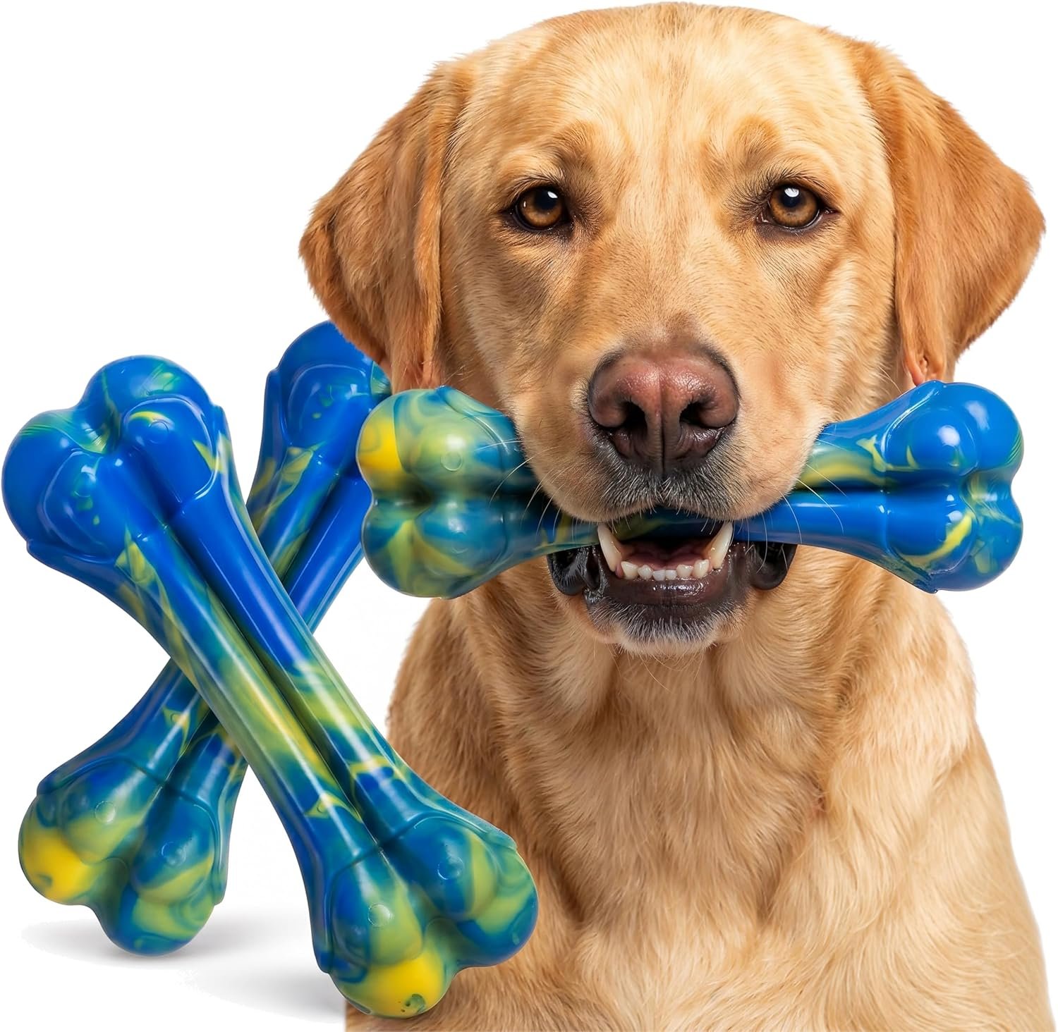 Almost Indestructible Dog Toys for Large Dogs – Tough Nylon, Pack of 3 | Dog Toys Indestructible for Large Breeds, Flavoured Dog Bones, Ideal as a Dog...