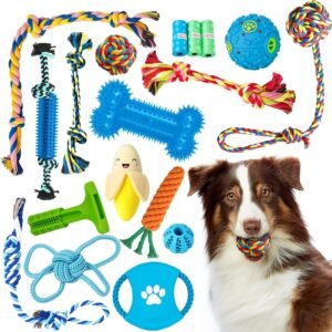 ZENO Dog Toys 18 Pack | Puppy Toys | Rope Chew Toys for Dogs | Puppy Chew Toys | Strong Rope, Ball & Tug for Teething & Training | Teething Toys |...