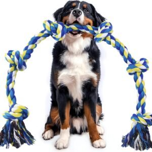 EXTRA Dog Rope Toy - 42In/108cm 6-Knots Indestructible Heavy Duty Chew Toys | Dog Chew Toys for Aggressive Chewers, Heave Duty Large Dog Toys, Strong Rope...