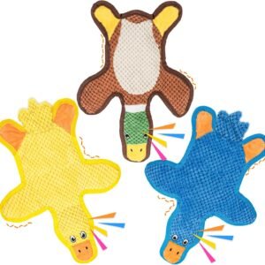 Ousiya Duck Squeaky Dog Toys 3-Pack With Crinkle Paper, No Stuffing Dog Toy for Large Dogs, Safe Pet Toy for Small to Large Breed, Ideal for Puppy Gifts...