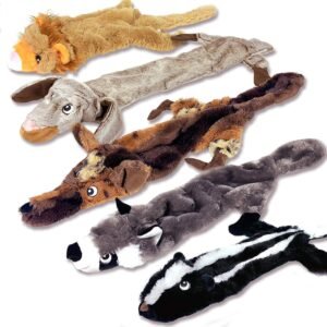Newthinking No Stuffing Dog Toys, Soft Plush Dog Toys Indestructible 5 Pack | Unstuffed, No Choking Risk, Built-in Speaker, Soft Plush Material, Small...