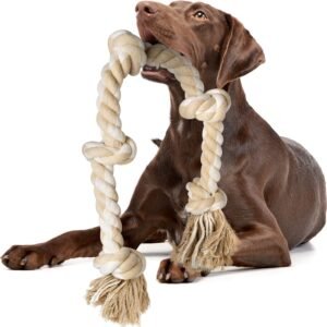 Fida Dog Rope Toy, Indestructible Tug of War Dog Toys for Large Dogs, 90CM | 100% Natural Cotton, for Aggressive Chewers, Indoor & Outdoor, Tug of...