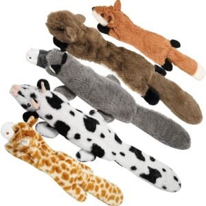 Nocciola No Stuffing Squeaky Dog Toys for Large Dogs (18.1-22.4 in) | Tug-of-War Plush Interactive Dog Toys, 5 Packs Durable Soft Toys for Small Medium...