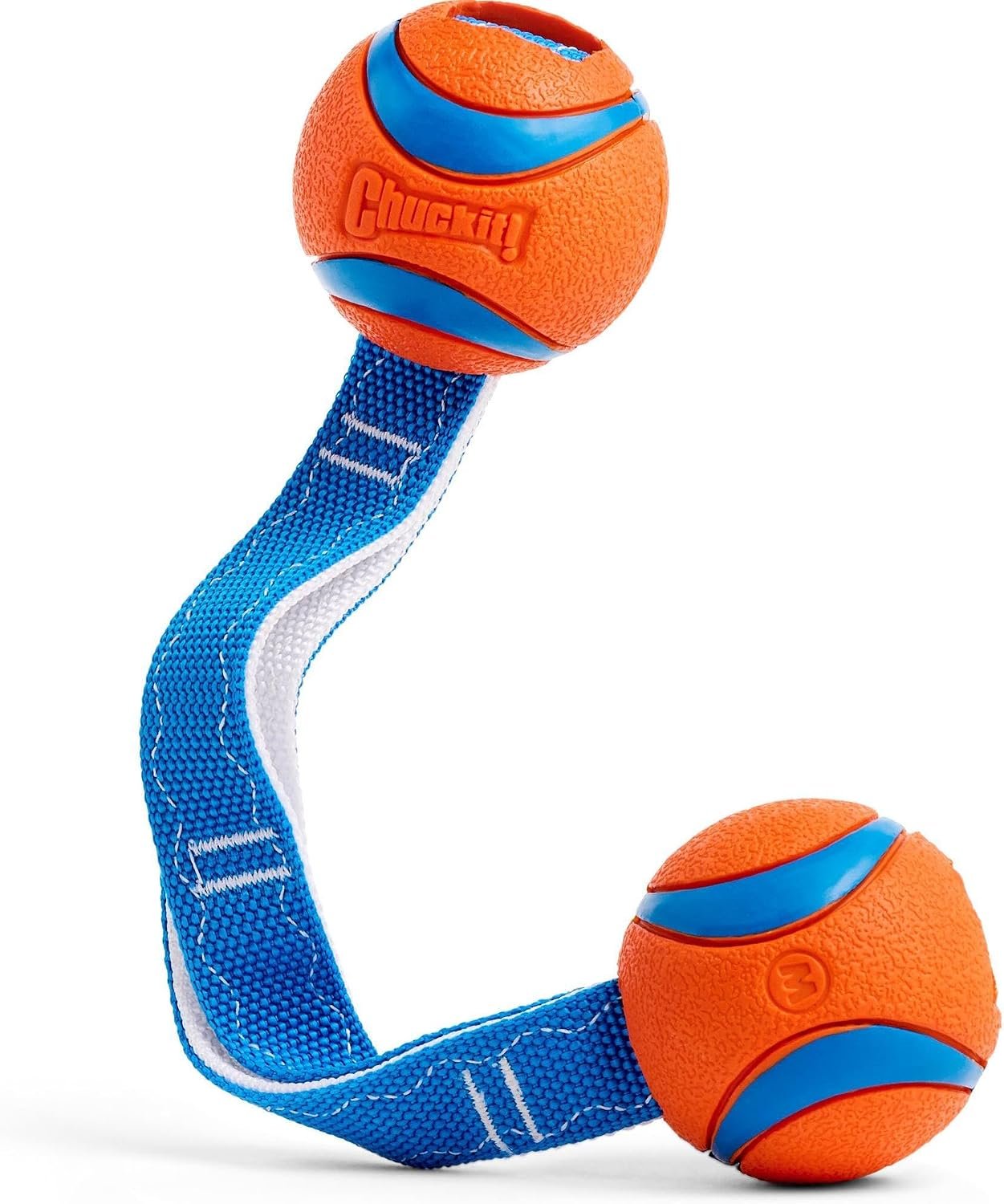 Chuckit! Ultra Tug Duo Dog Toy, Medium, 6.5cm (1-Pack) | Two Durable Rubber Balls on Rope, High Visibility Design, Ergonomic Tug Handles, Engaging...