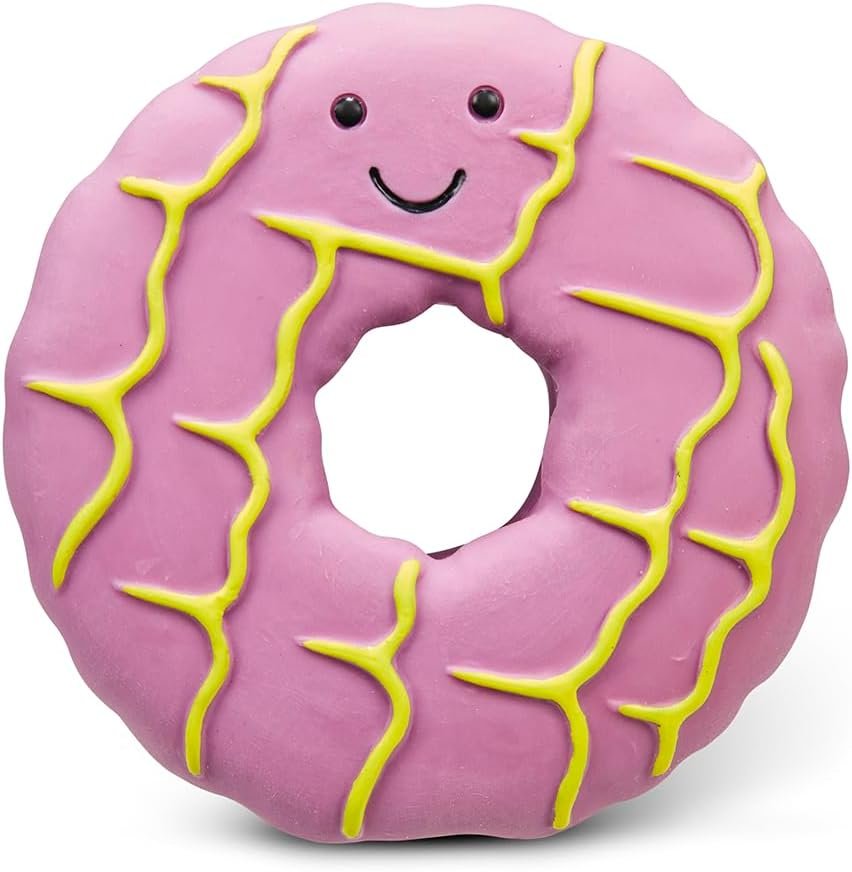 Petface Iced Ring Biscuit Latex Dog Toy, Built-In Squeaker (Pack of 1) | Durable Latex Material, Indoor & Outdoor Fun, for Fetch & Training