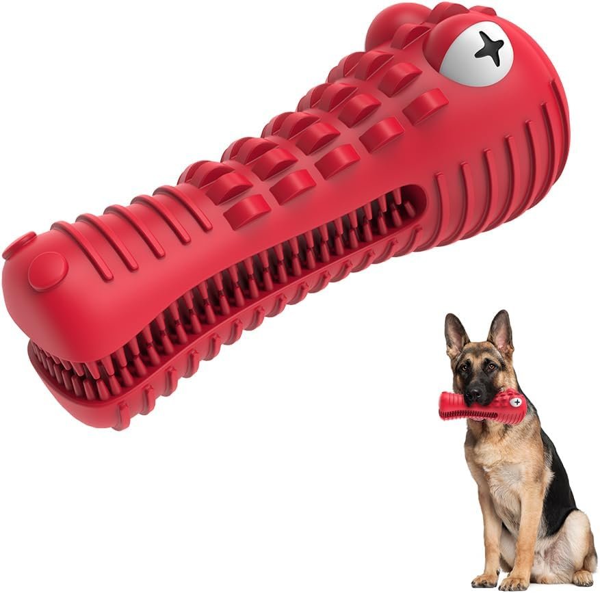 Cutiful Dog Toys, Indestructible Dog Chew Toys, Durable Squeaky Dog Toy | for Large Medium Dogs-Natural Rubber Material