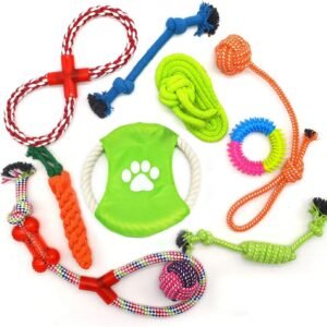 Purrfect Doggy Durable Dog Rope Toys Pack of 10 - Indestructible Chew Toys for Aggressive Chewers, Large & Medium Dogs - Interactive Cotton Rope Chew...