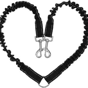 Double Dog Lead for Walking 2 Dogs No Tangle, Double Lead for 2 Dogs No Tangle, Dog Lead Splitter 2 Way for Small, Medium, Large Adjustable 19.6 to 31.4 Inches