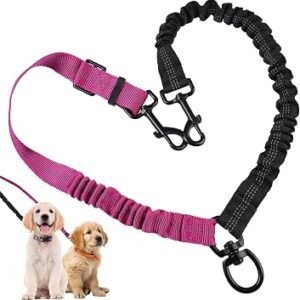 Double Dog Lead for Walking 2 Dogs 360? No Tangle, 40-80cm Bungee Dog Lead