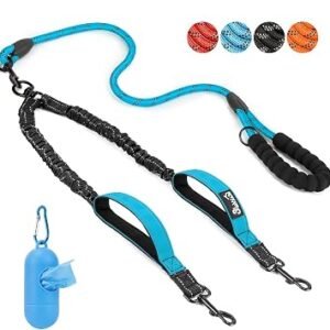 Eyein Double Dog Lead No Tangle, 360? Swivel Heavy Duty Reflective Leash